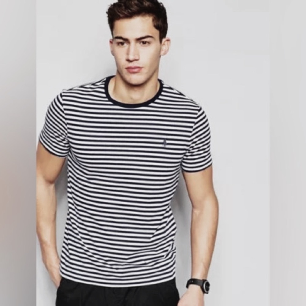 Polo Ralph Lauren navy & white stripe T shirt XL
